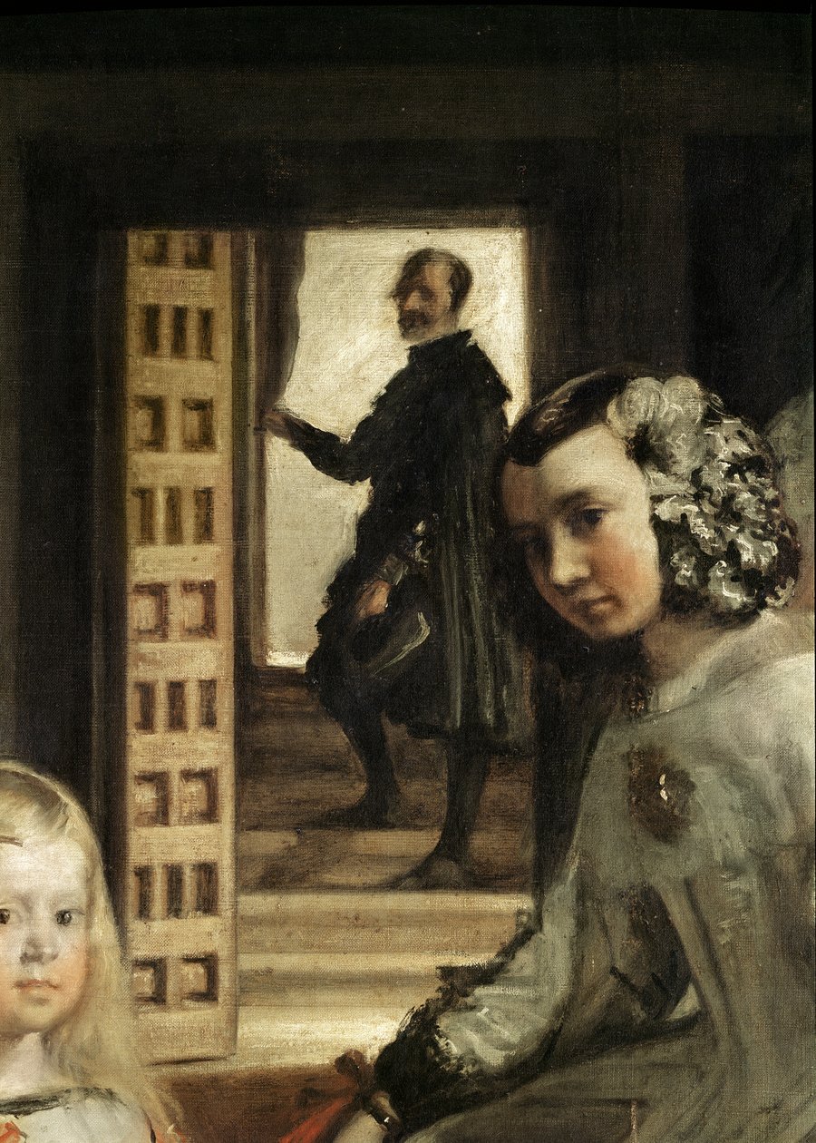 Detalhe do plano de fundo de Las Meninas, ou A Família de Filipe IV, c.1656 (detalhe de 405) de Diego Velázquez