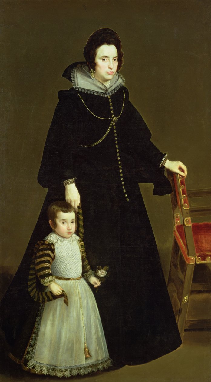 Dona Antonia de Ipenarrieta e Galdos (1599-1635) e seu Filho, c.1631 de Diego Velázquez