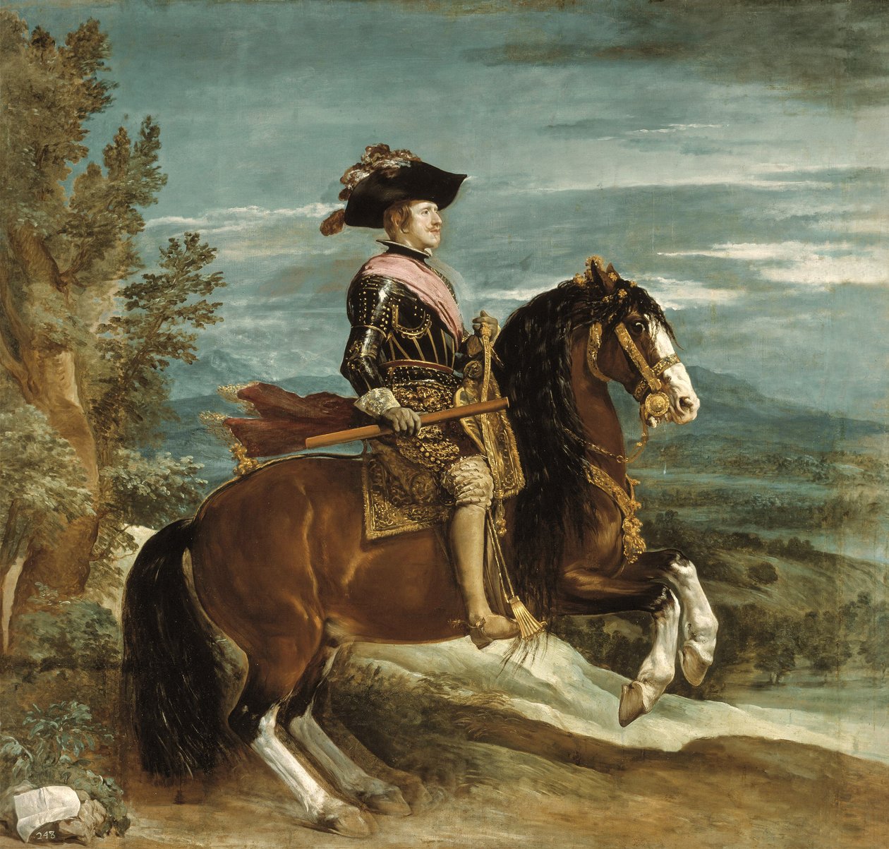 Retrato Equestre de Filipe IV (1605-65) c.1636 de Diego Velázquez