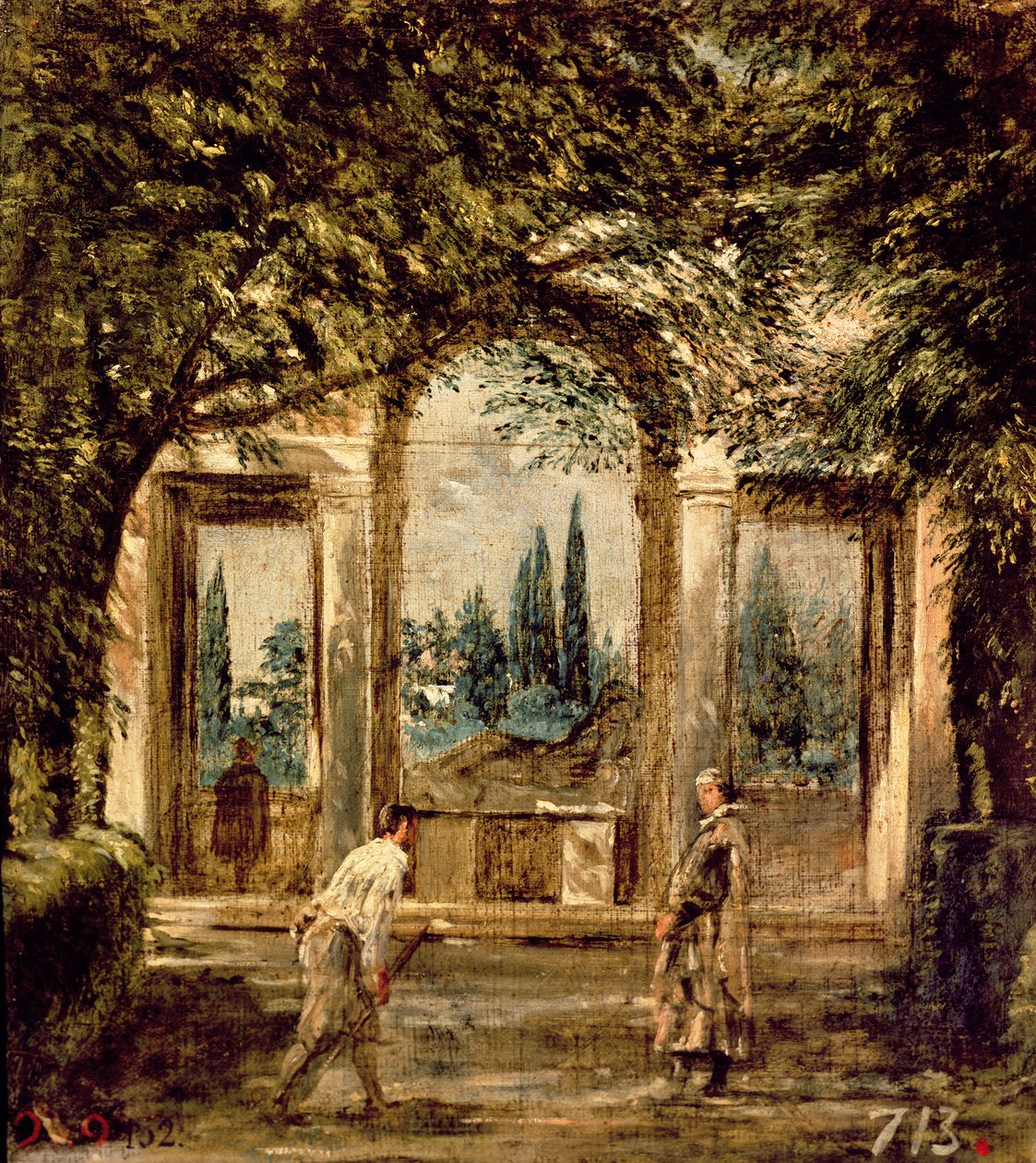 Os jardins da Villa Medici em Roma, c.1650-51 de Diego Velázquez