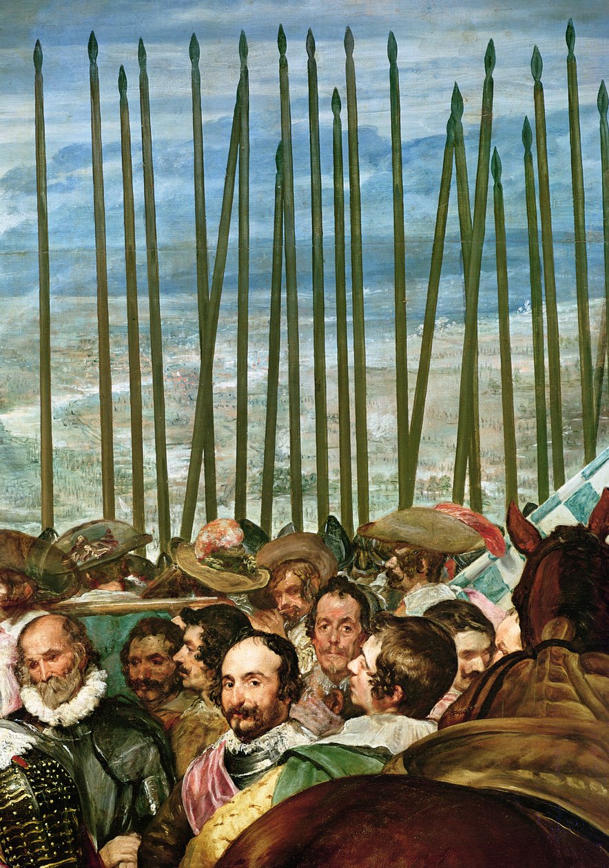 A rendição de Breda, 1625, detalhe de soldados com lanças, c.1635 (ver também 30730) de Diego Velázquez