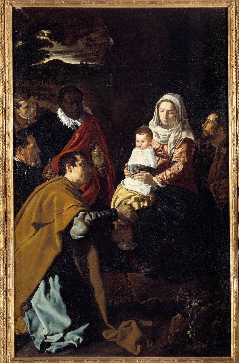 Adoração dos sábios. Pintura de Diego Rodriguez de Silva y Velasquez (1599-1660) de Diego Velázquez