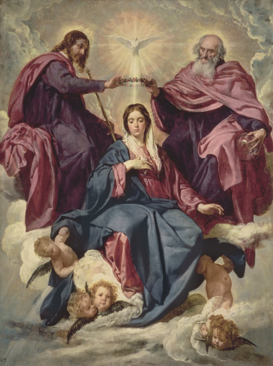 Coroação da Virgem, c.1641-42 (óleo sobre tela) de Diego Velázquez