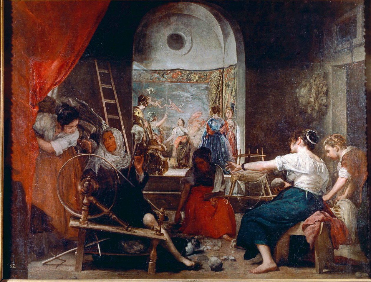 Las Hilanderas ou a fábula de Arachne (óleo sobre tela, c. 1653) de Diego Velázquez