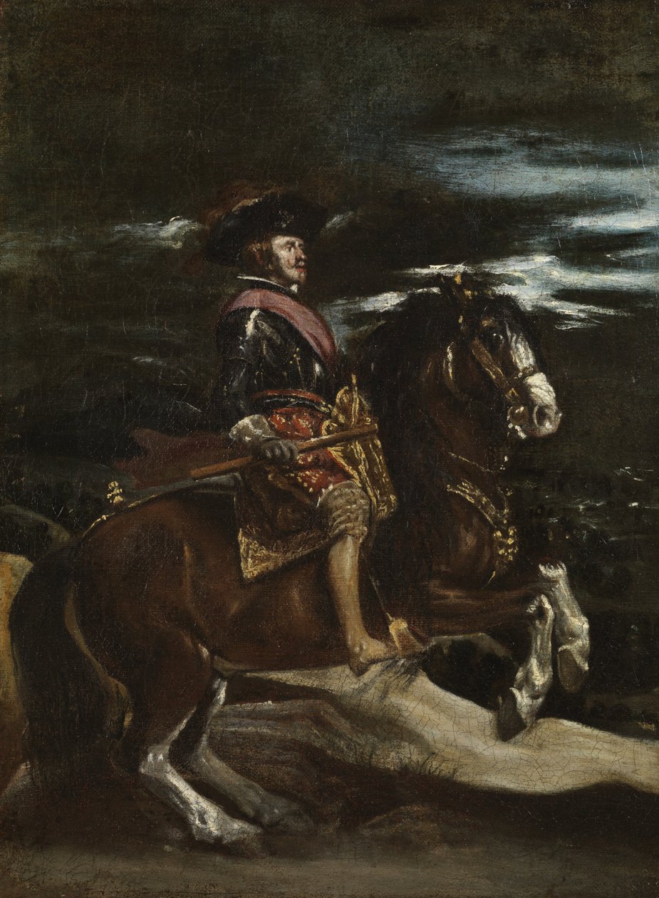 Filipe IV a cavalo, c.1640-60 de Diego Velázquez