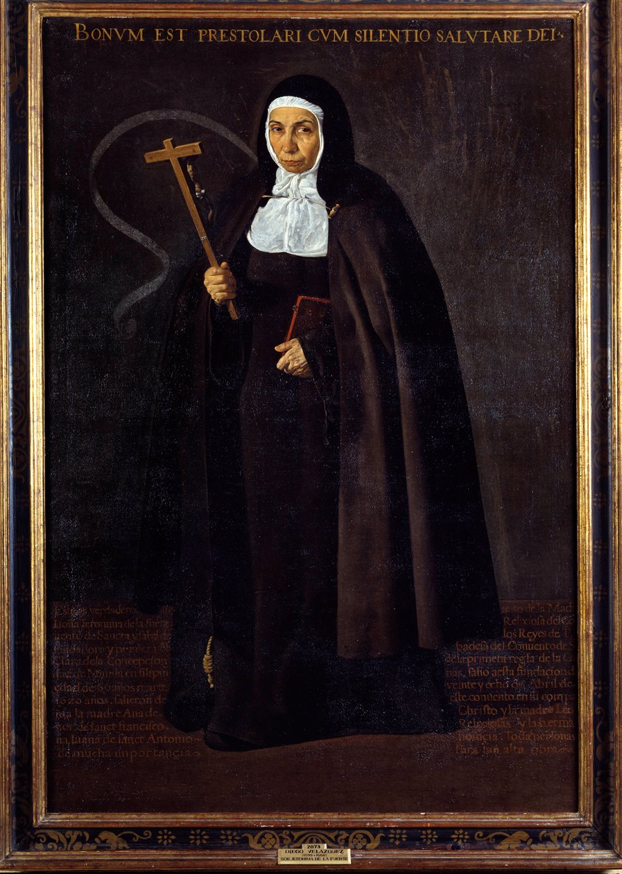Retrato da mãe Jeronima de la Fuente. Pintura de Diego Rodriguez de Silva y Velasquez (1599-1660) de Diego Velázquez