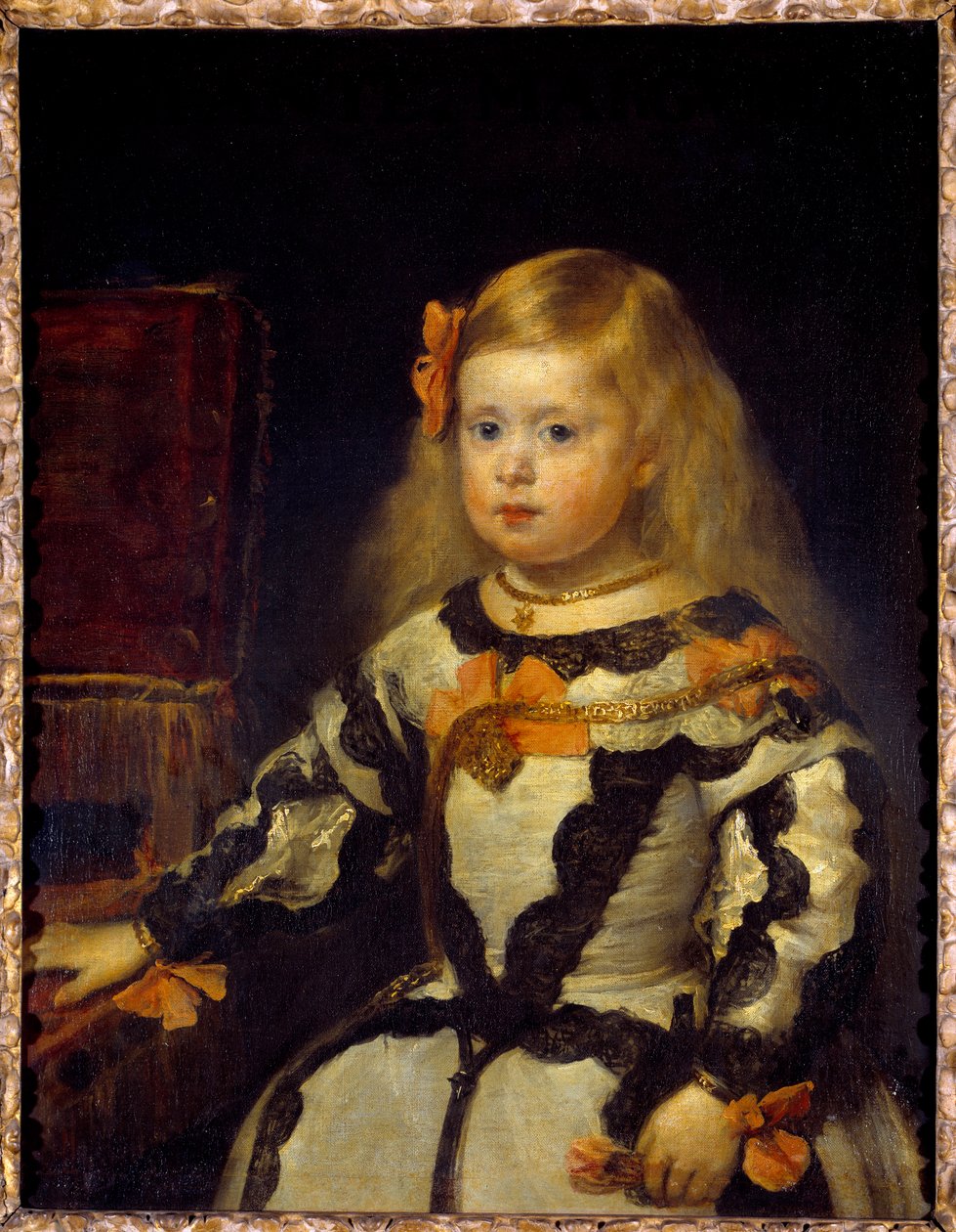 Retrato da Infante Maria Marguerite (1651-1673) filha de Filipe IV. Pintura de Diego Velasquez (Velázquez de Diego Velázquez