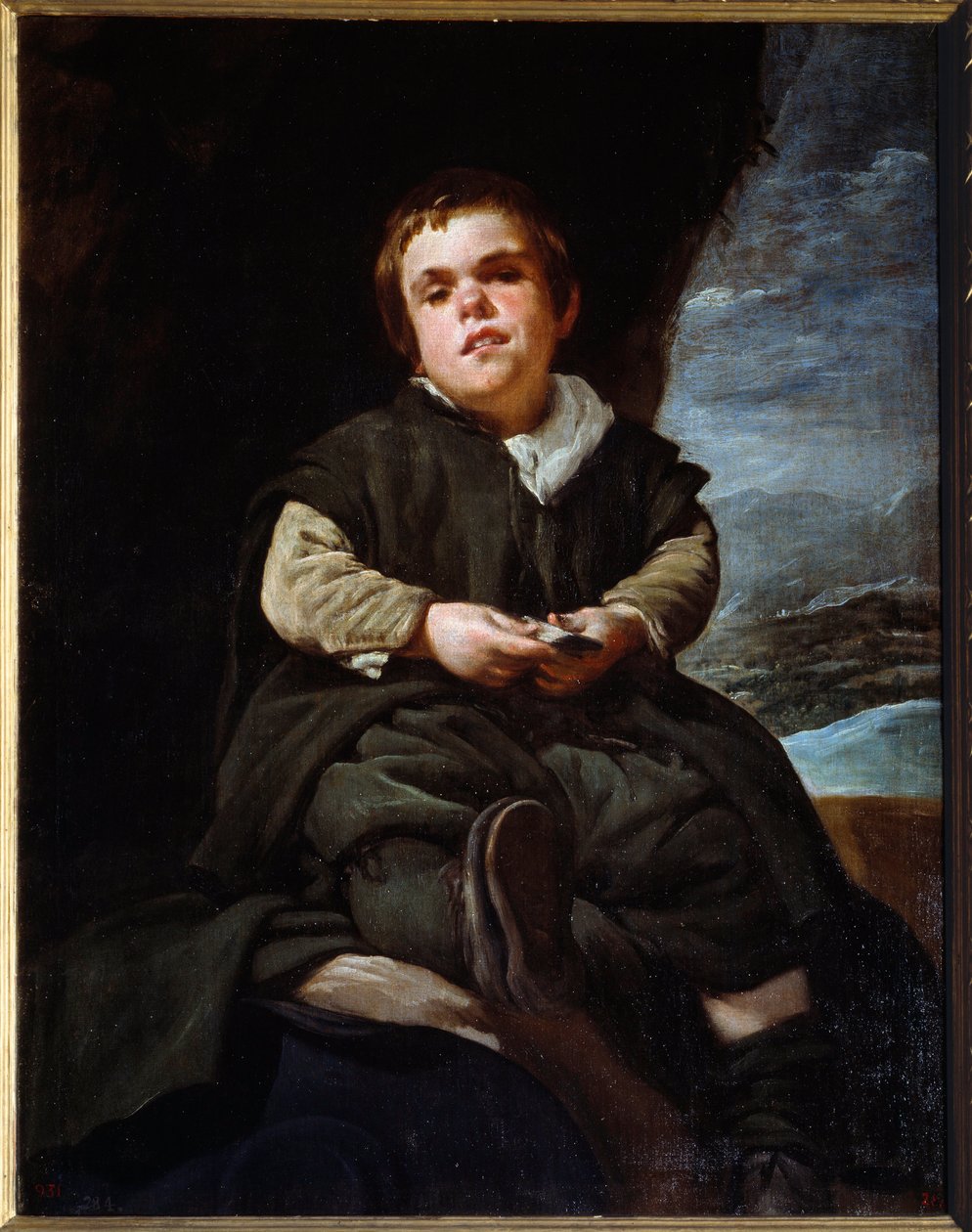 Retrato do bobo Francisco Lezcano, disse o filho de Vallecas. Pintura de Diego Velasquez (Velázquez de Diego Velázquez