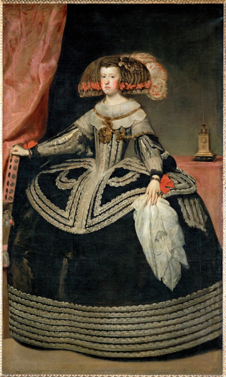 A rainha Maria Ana da Áustria, esposa do rei Filipe IV de Espanha, filha do imperador Fernando III ... de Diego Rodriguez de Silva y Velazquez