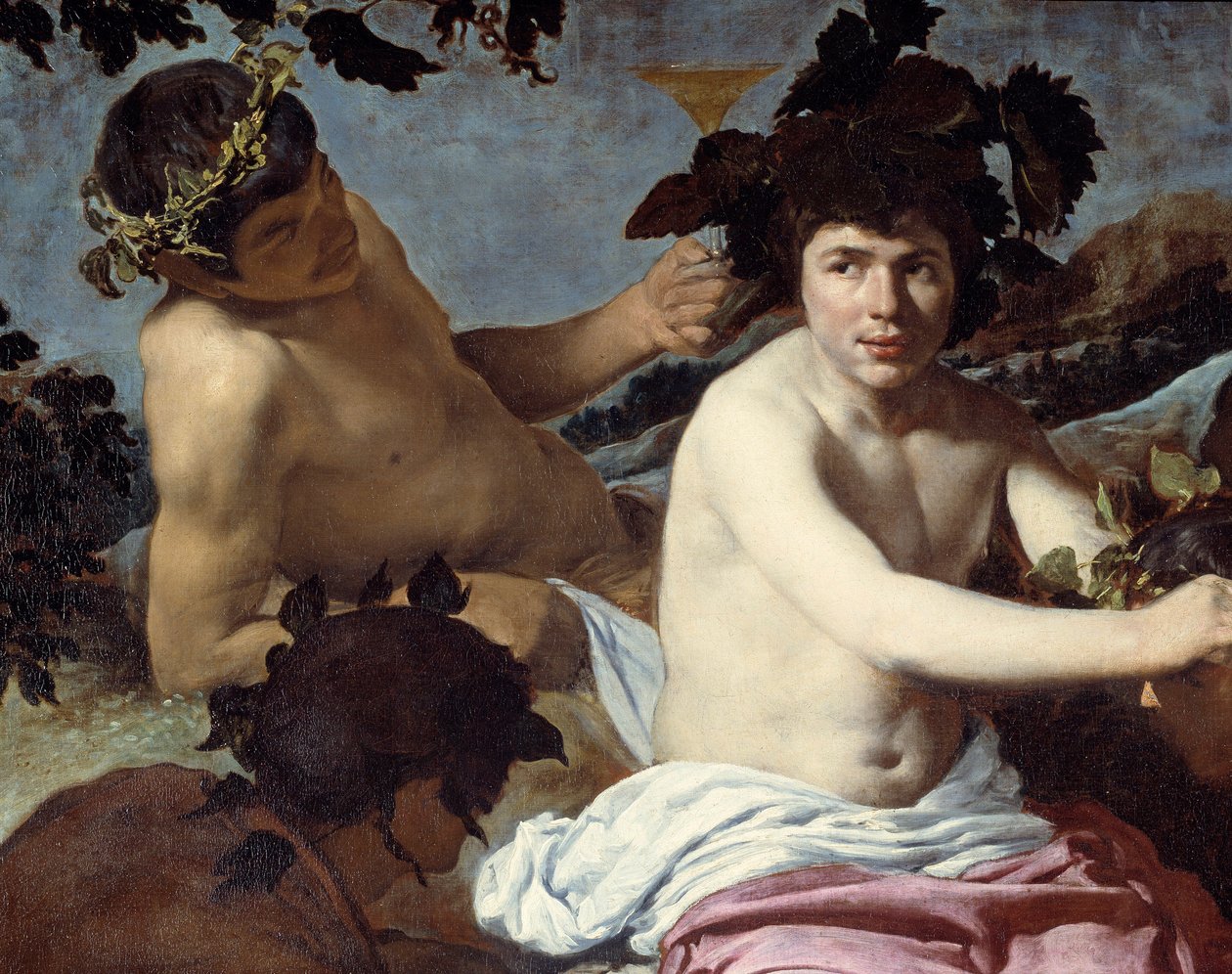 O triunfo de Bacchus ou "Os bêbados" Detalhe. Pintura de Diego Rodriguez de Silva y Velasquez (1599-1660) cerca de 1639-1642. Dim. 1,65x2,25 m Madrid, Museu do Prado de Diego Velázquez
