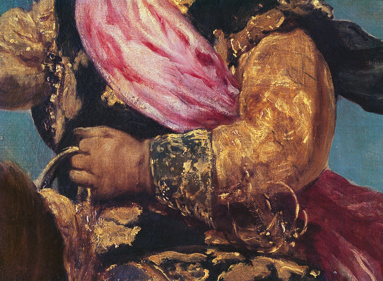 Detalhe do príncipe Balthasar Carlos a cavalo, c.1635-36 (detalhe de 835) de Diego Velázquez