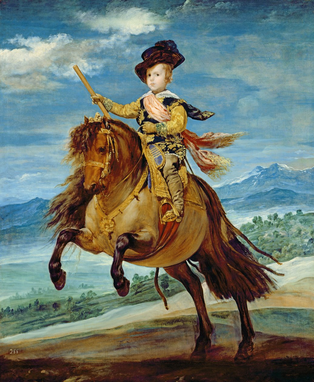 Príncipe Balthasar Carlos a cavalo, c.1635-36 de Diego Velázquez