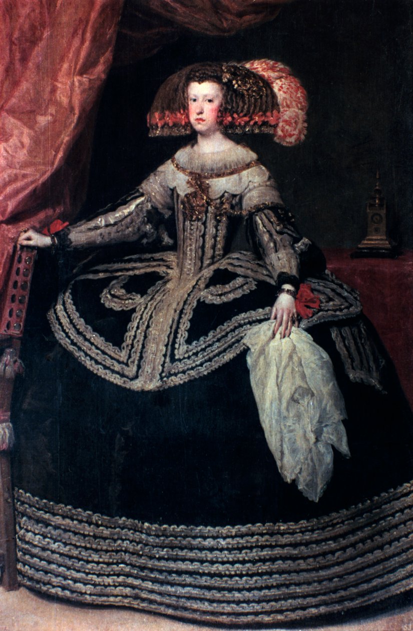 Rainha Dona Mariana da Áustria, c1652-1653. de Diego Velázquez