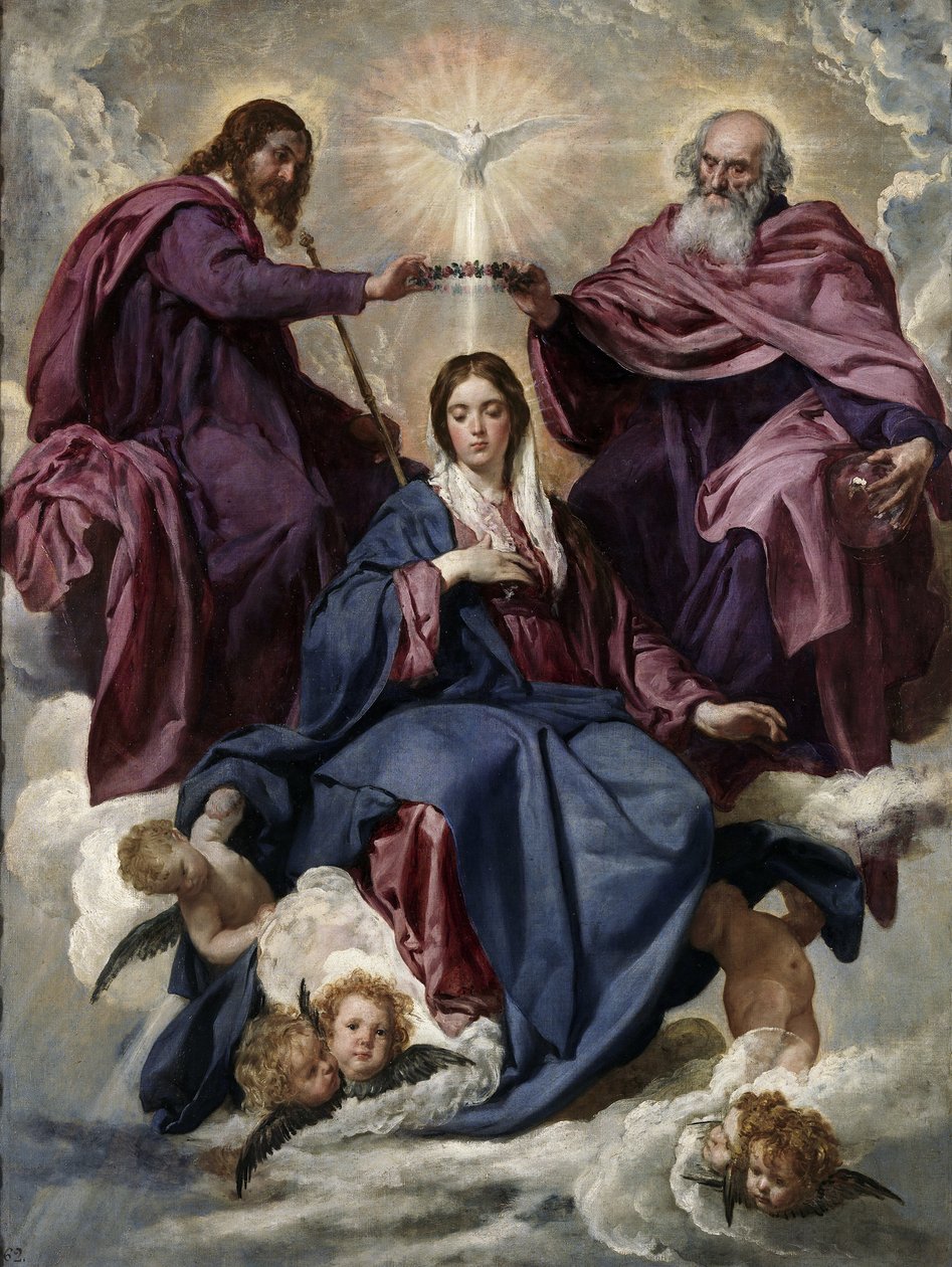 A Coroação da Virgem, 1635-1636 de Diego Velázquez