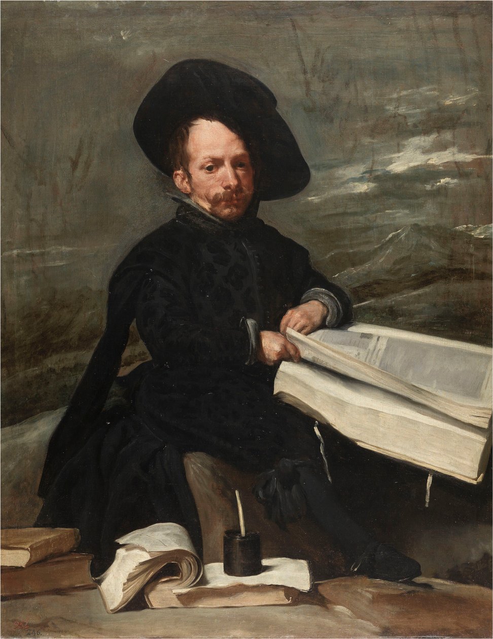 O Jester com livros, c. 1640. de Diego Velázquez