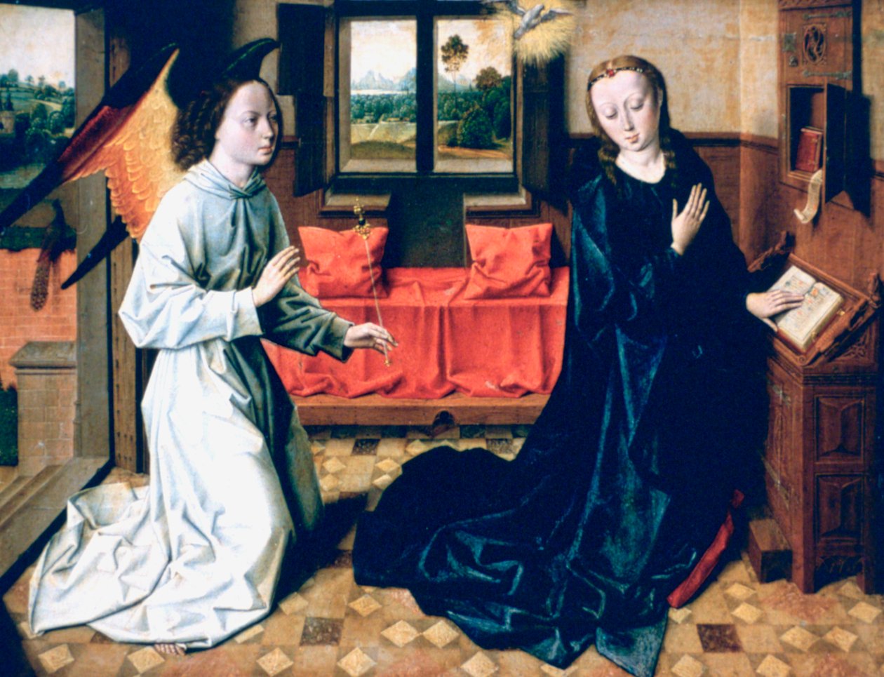 A Anunciação, 1465-1470 de Dieric Bouts