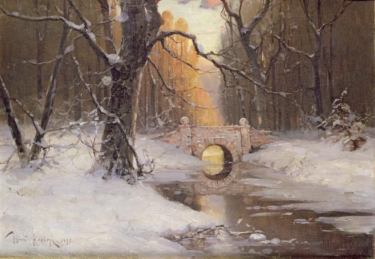 Paisagem de rio arborizado de Dimitri Kleburg