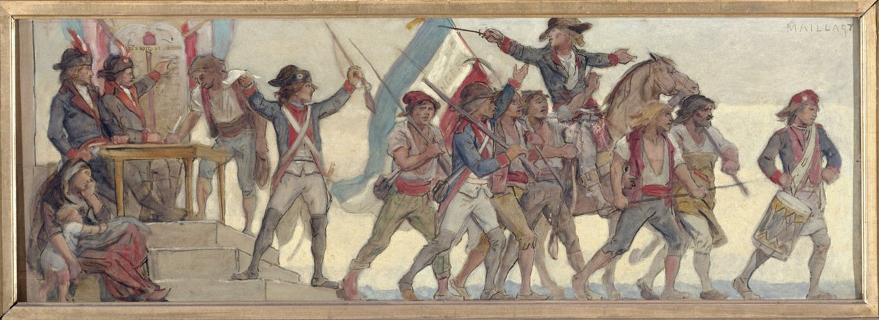 A partida dos recrutas, A pátria em perigo: Esboço da escola da rua de Château-Landon de Diogene Ulysse Napoleon Maillart