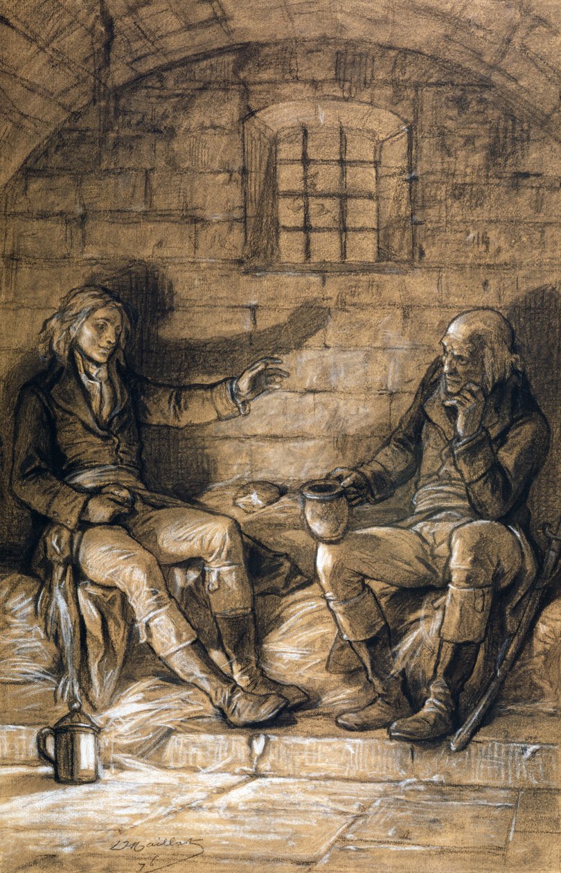 Simourdin e Gauvrais, ilustração para &39;Oitenta e Treze&39; (1874) por Victor Hugo (1802-85) de Diogene Ulysse Napoleon Maillart