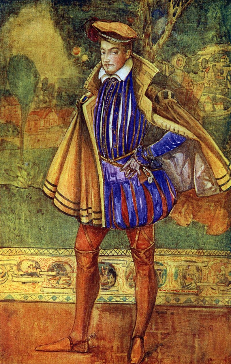 Fato de homem no reinado de Elizabeth I (1558-1603) de Dion Clayton Calthrop