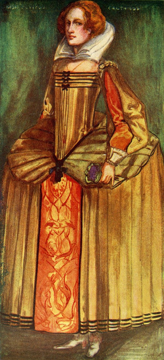 Fato de mulher no reinado de Elizabeth I (1558-1603) de Dion Clayton Calthrop