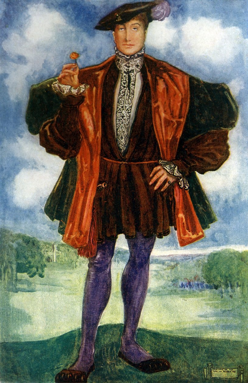 Fato de homem no reinado de Henrique VIII (1509-1547) de Dion Clayton Calthrop