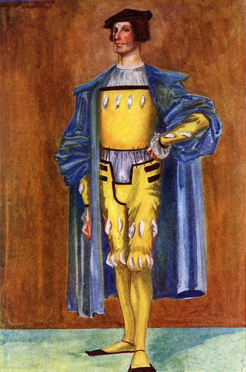 Fato de homem no reinado de Henrique VIII (1509-1547) de Dion Clayton Calthrop