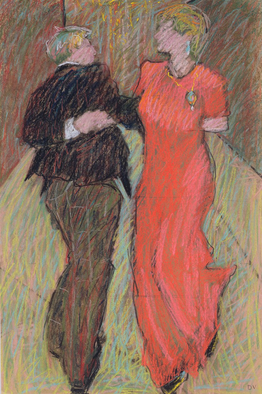 Dançando em Paris, 2006 (pastel sobre papel) de Dione Verulam