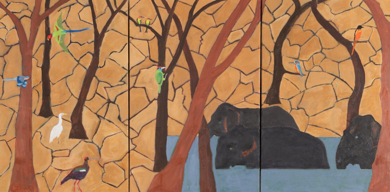 Selva, Índia, 2020 (óleo sobre tela) de Dione Verulam