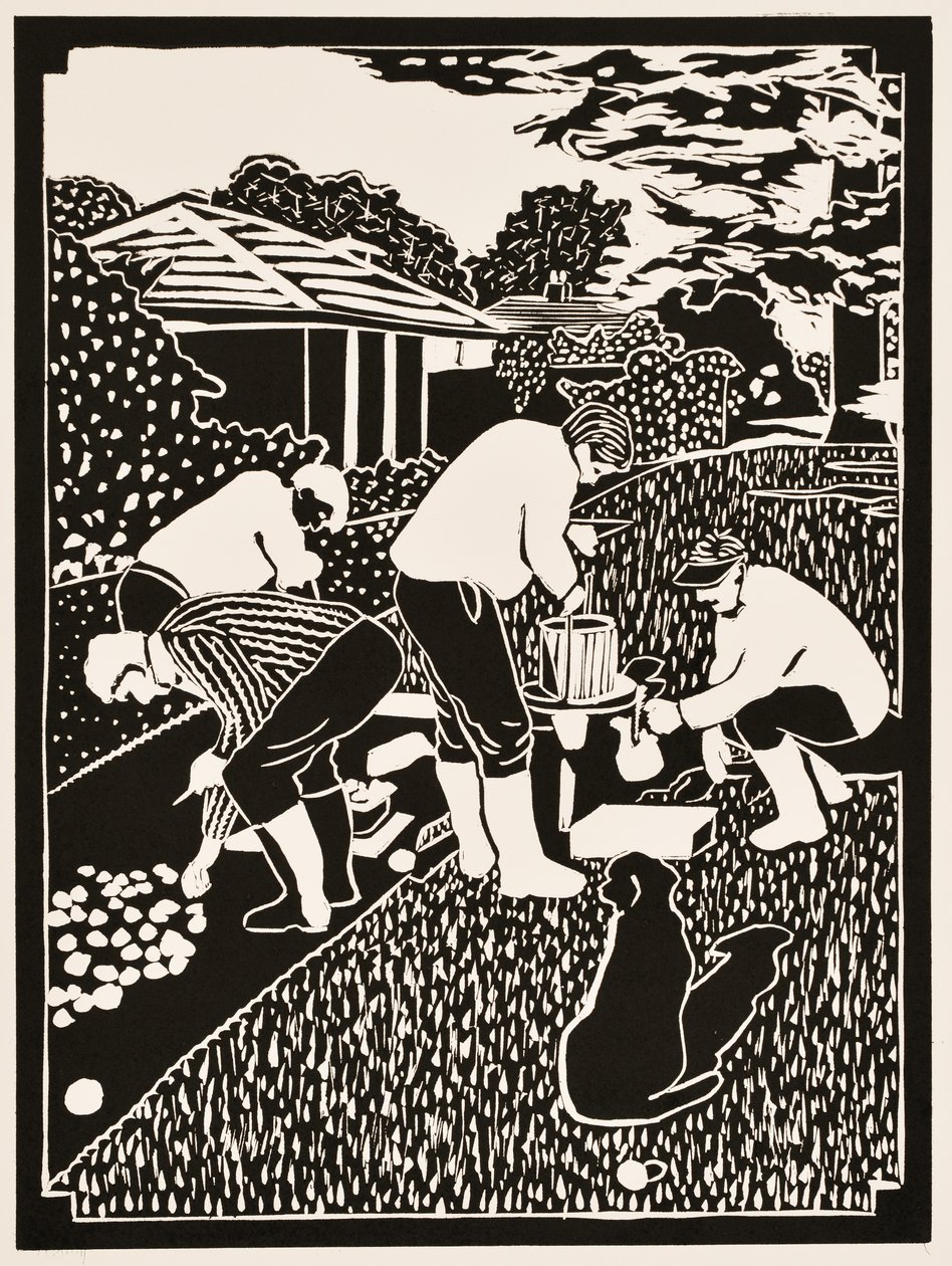 Meses do ano: outubro, 2012 (linóleo) de Dione Verulam