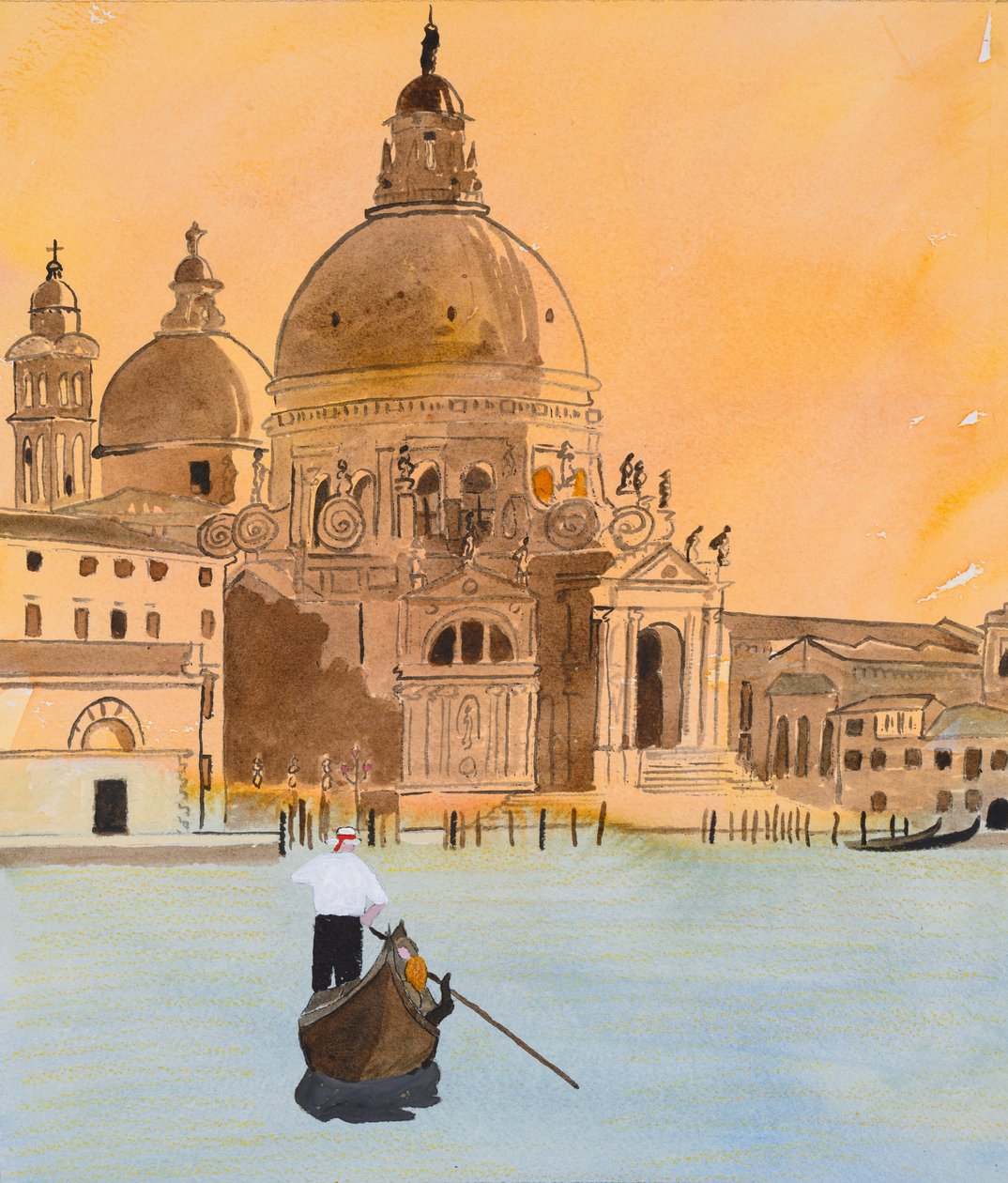 Veneza, saudação (aguarela e tinta) de Dione Verulam