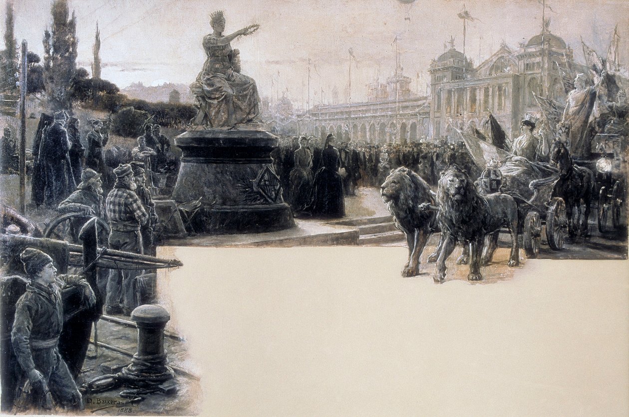 Alegoria da Exposição Universal celebrada em Barcelona em 1888, Ilustração de Dionis Baixeras y Verdaguer (1862-1943) de Dionisio Baixeras Verdaguer