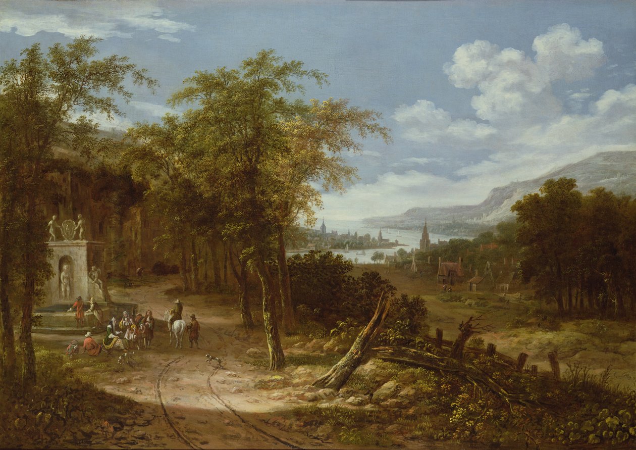 Paisagem arborizada, do século 18 de Dionys Verburgh
