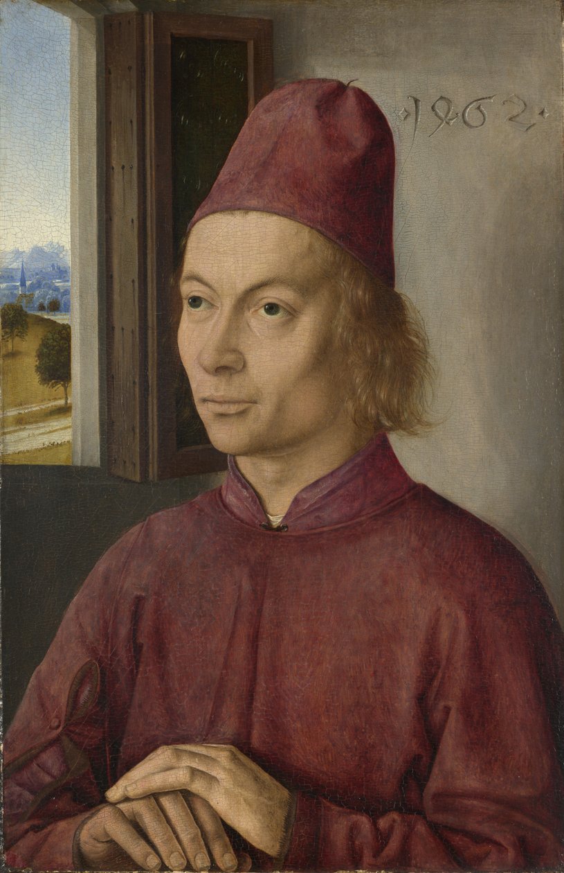 Retrato de jovem, talvez Jan van Winckele, 1462 (óleo, ovo e têmpera sobre um painel de carvalho) de Dirck Bouts