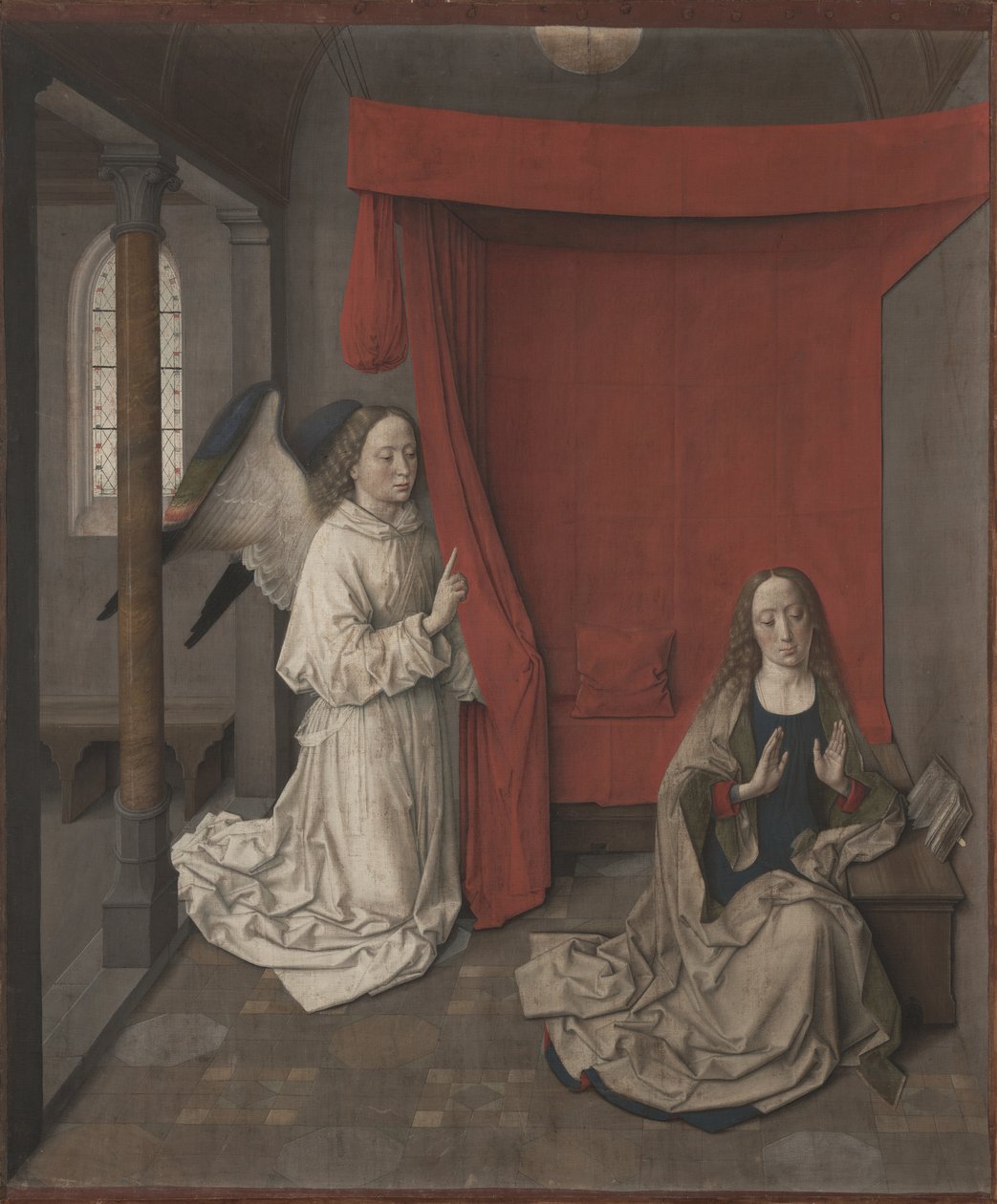 A Anunciação, c.1450-55 (indisposição no linho) de Dirck Bouts