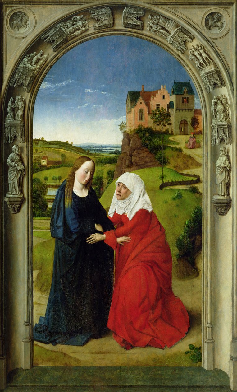 A Visitação, c.1445 (detalhe de 36895) de Dirck Bouts