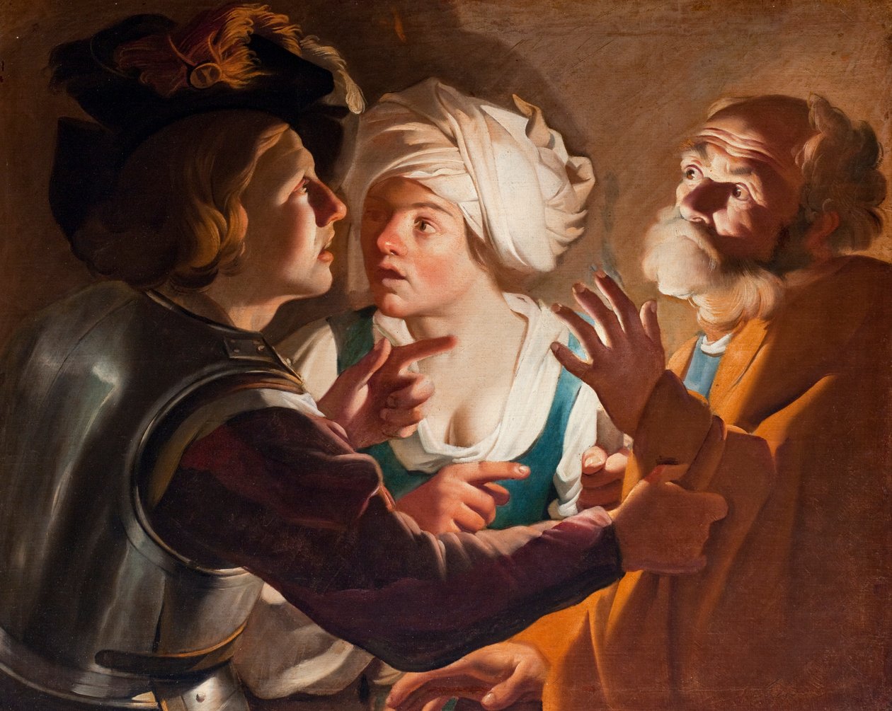 A Negação de São Pedro (óleo sobre tela) de Dirck Baburen van