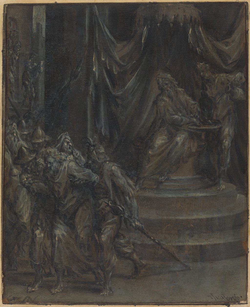 Pilatos lavando as mãos enquanto Cristo é levado de Dirck Barendsz