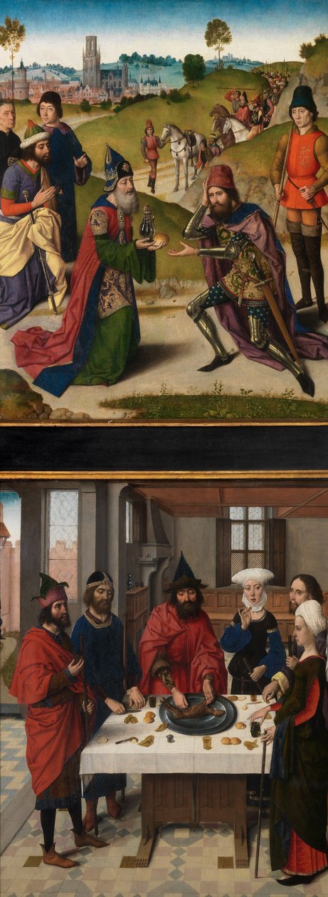 Detalhe do Altar Peça do Santo Sacramento, c.1464-68 (óleo sobre painel) de Dirck Bouts