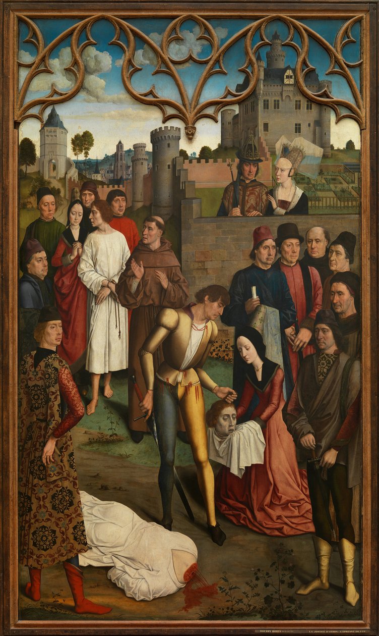 Otto III do Sacro Império Romano (Otto III, 980-1002) - A Justiça de Otto III: Decapitação do Conde Inocente - Bouts, Dirk (1410/20-1475) - 1471-1475 de Dirck Bouts