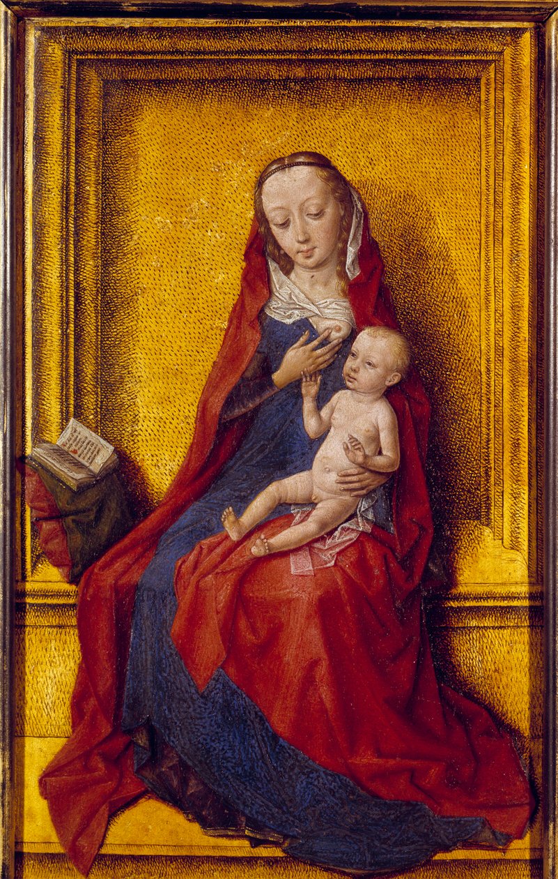 Nossa Senhora tem a criança. Pintura deDirck (Dieric, Dirk) Buts the Old (the Elder) (1410-1475) de Dirck Bouts