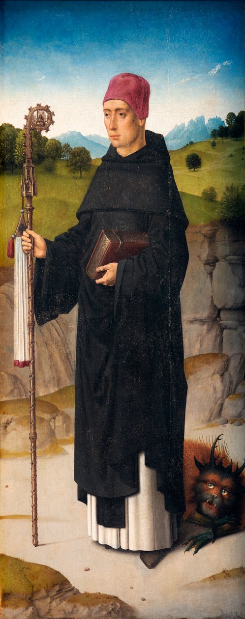 Igreja paroquial (Parochiekerk Sint-Pieter). Quadro. Dirk Bouts. O martírio de São Erasmo. Ca 1460-1464. Detalhe. Painel direito. de Dirck Bouts