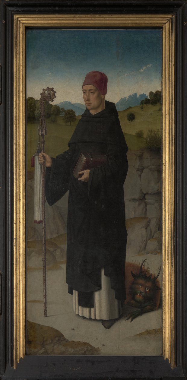 São Bernardo, painel da esquerda do Tríptico de São Erasmus, c.1460 (óleo sobre painel) de Dirck Bouts