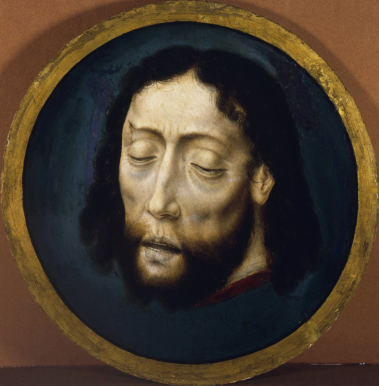 The Head of St. John the Baptist par Bouts, Dirk (1410/20-1475). Tempera no painel, tamanho : D 30,8 de Dirck Bouts