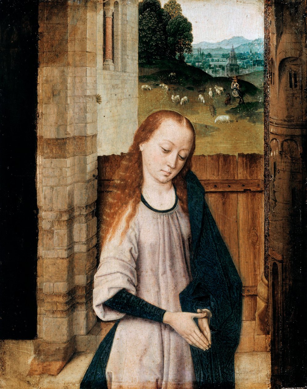 Pintura "Virgem em Adoração" de Dirk Bouts (1410/20-1475) de Dirck Bouts
