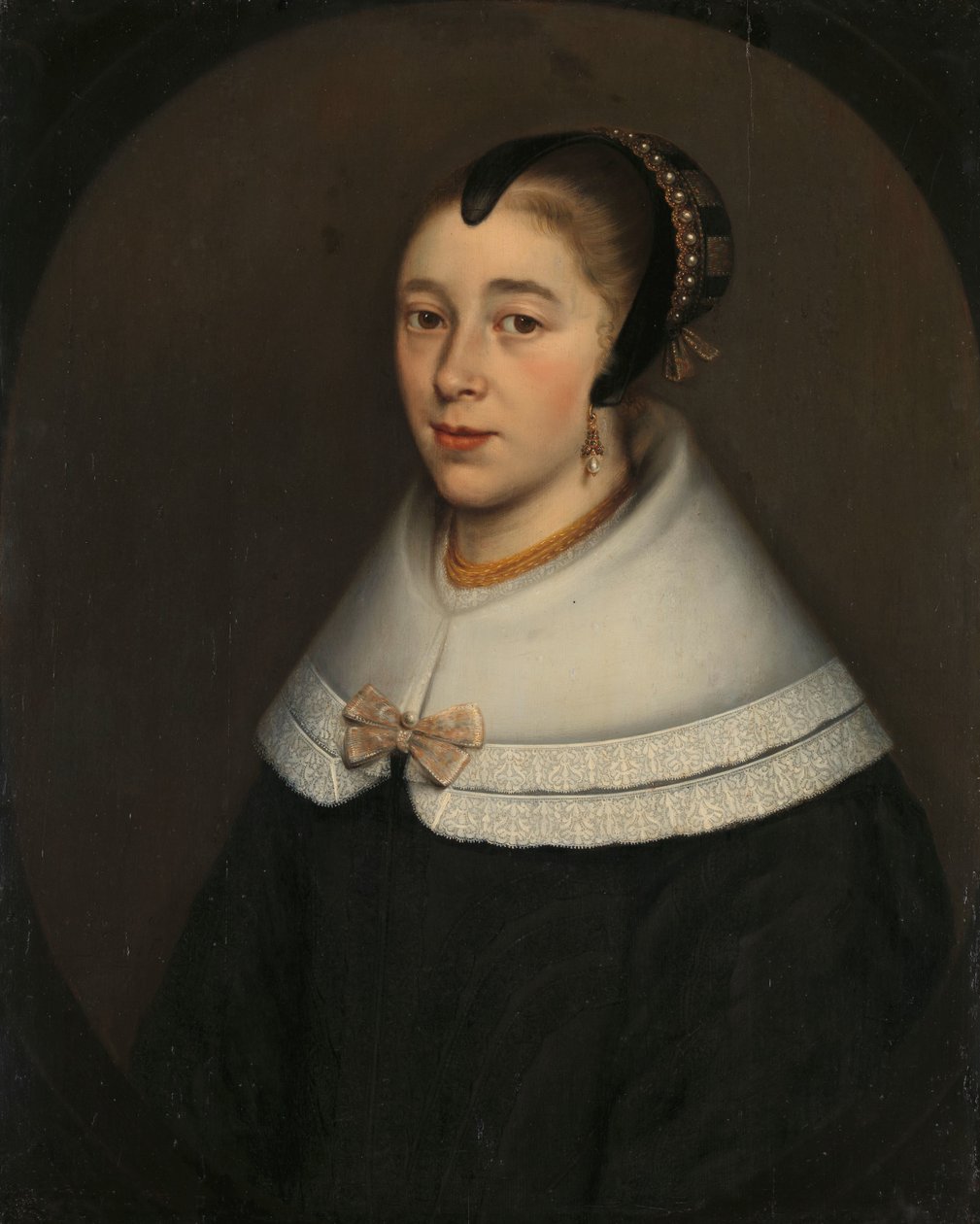 Retrato de uma mulher, pensado para ser Catharina Kettingh (1626/27-73), esposa de Bartholomeus Vermuyden de Dirck Craey