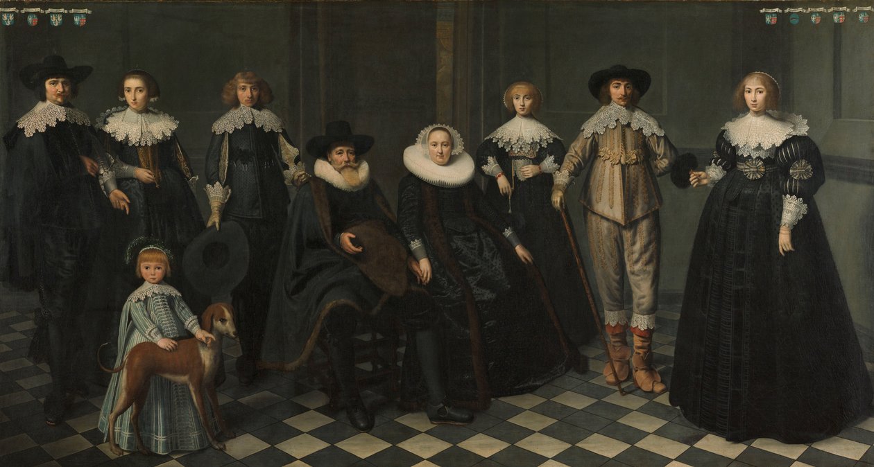 Retrato da Família de Dirck Bas Jacobsz, Burgomestre de Amesterdão de Dirck Dircksz. van Santvoort