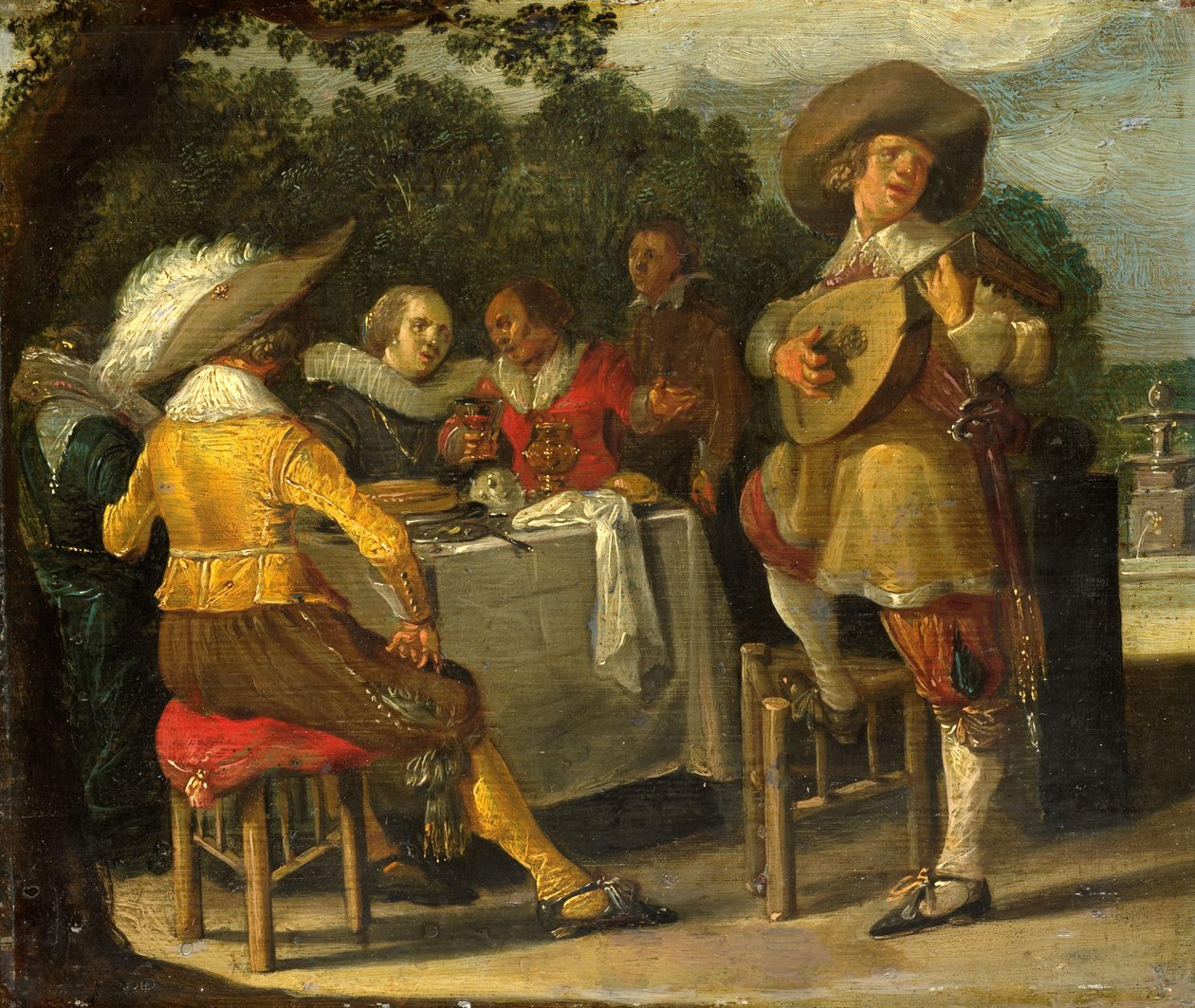 Uma festa ao ar livre de Dirck Hals (attributed to)