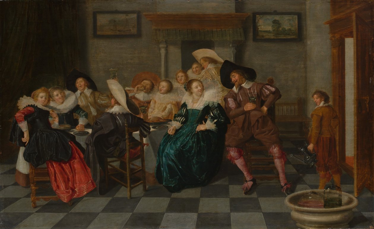 Um banquete, 1628. de Dirck Hals