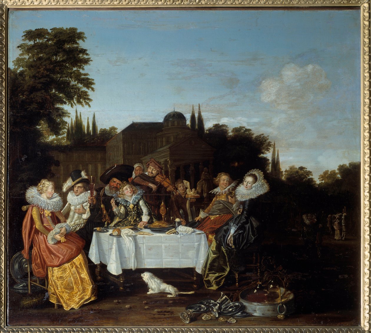 Festa do campo. Pintura de Dirk Hals (1591-1656) de Dirck Hals